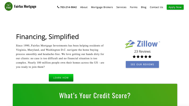 Fairfax Mortgage Desktop Screenshot