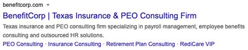 Well optimized SEO title and meta description for an insurance agency