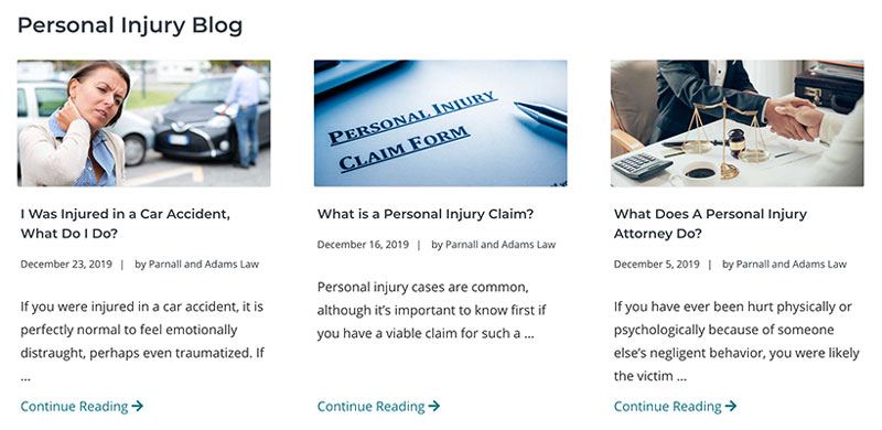 an example of a law firm blog from a 321 Web Marketing client