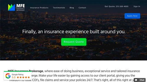 321 Web Marketing - Fairfax, VA web design - insurance example