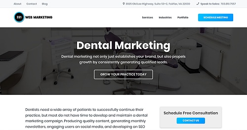 321 Web Marketing - dental marketing service page