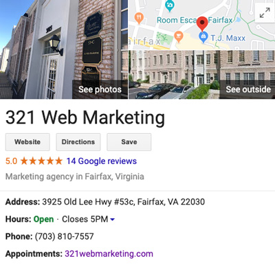 321 Web Marketing - Google My Business