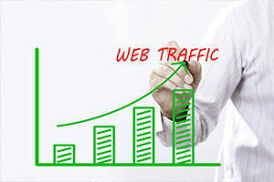 Businessman hand writing Web Traffic graph