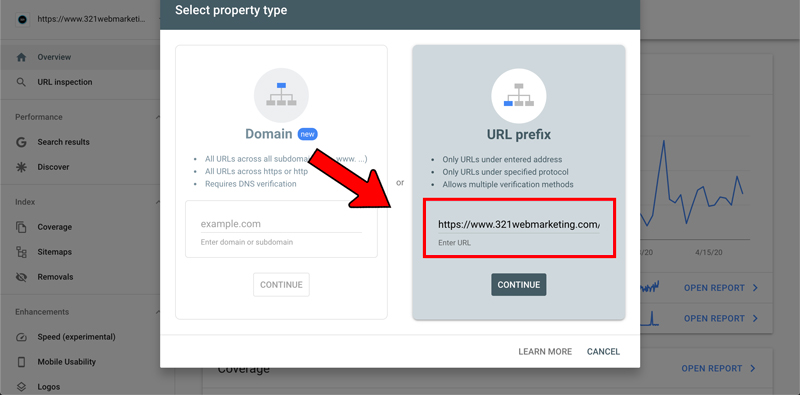 Google Search Console verification - step 3