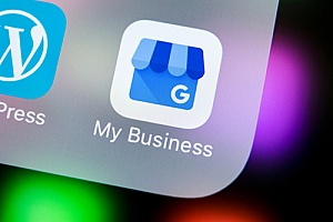 Google My Business iPhone app that can help insurance agencies improve their SEO