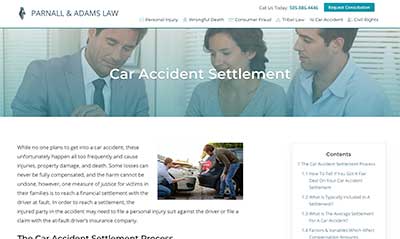 Parnall & Adams Car Accident Settlement Service Page