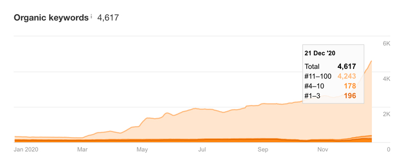 healthcare marketing organic keyword data