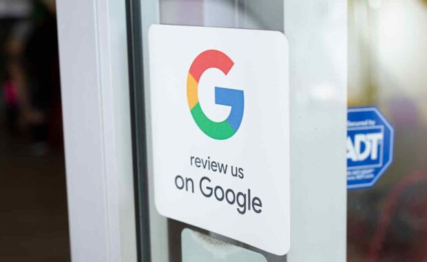sign talking about google reviews