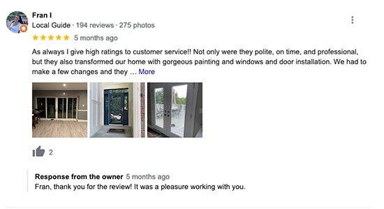 Google Review For Adelphia Exteriors