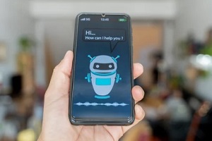 man chatting with ai bot on mobile
