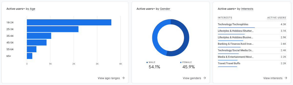 321 Web Marketing Active User Data