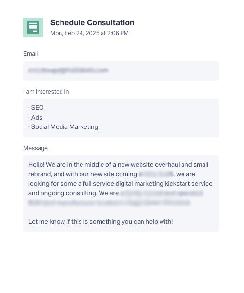 Real Example Of A Sales Qualified Lead Or SQL For 321 Web Marketing